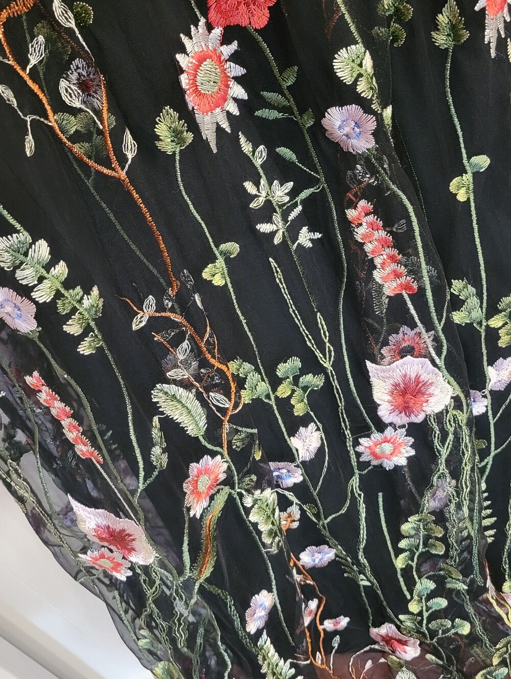 City Studio Black Maxi Dress with Multicolor Floral Embroidery - Picture 11 of 14